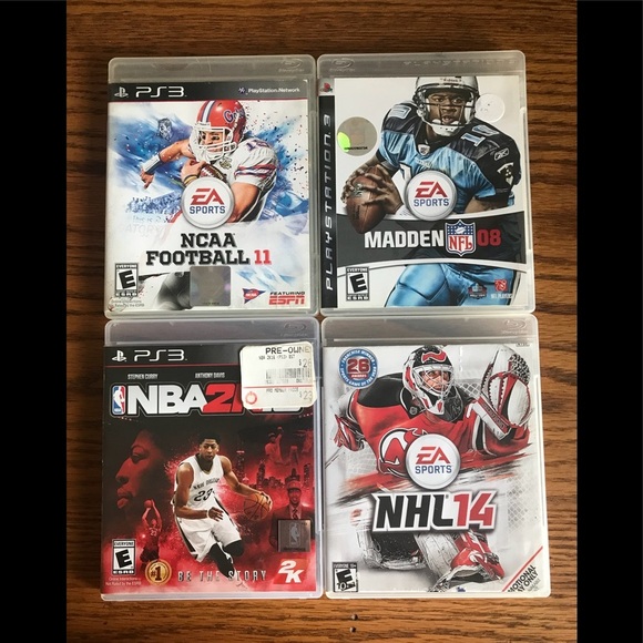 PS3 NBA Madden Football Basketball NHL 14 Bundle - Picture 1 of 8